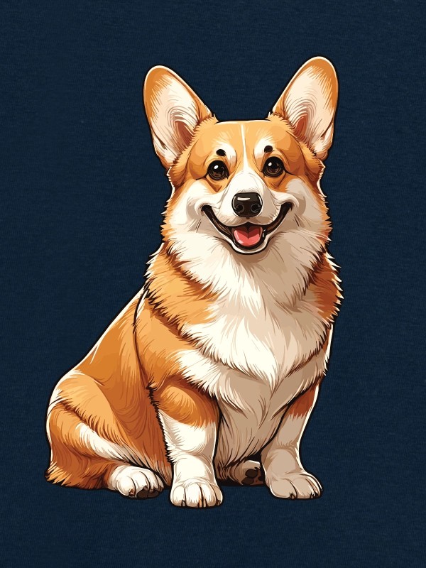 Koszulka z nadrukiem psa rasy Welsh Corgi Pembroke