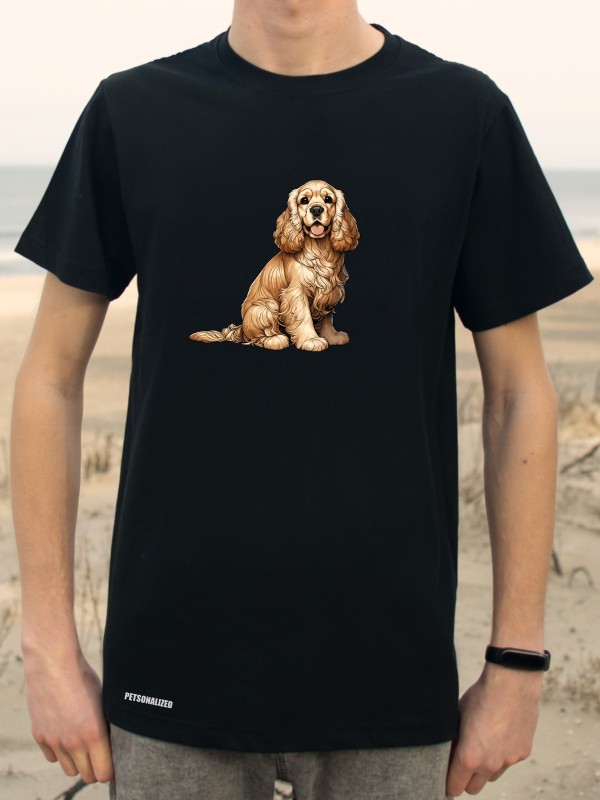 Koszulka unisex z nadrukiem psa rasy Cocker Spaniel