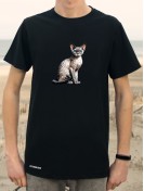 Koszulka unisex z nadrukiem kota rasy Devon Rex