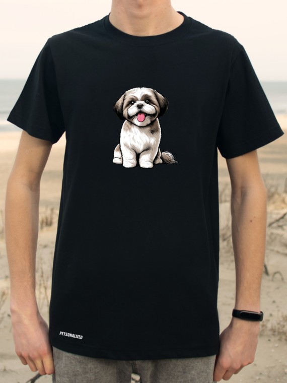 Koszulka unisex z nadrukiem psa rasy Shih tzu