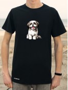 Koszulka unisex z nadrukiem psa rasy Shih tzu