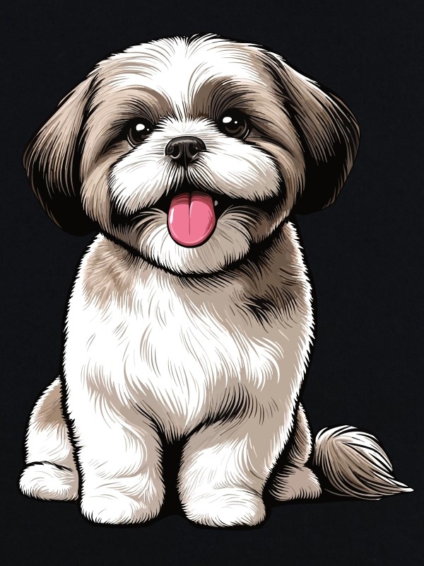 Koszulka unisex z nadrukiem psa rasy Shih tzu