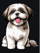 Koszulka unisex z nadrukiem psa rasy Shih tzu