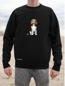 Bluza bez kaptura unisex z nadrukiem psa rasy Beagle