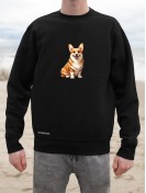 Bluza bez kaptura unisex z nadrukiem psa rasy Welsh Corgi Pembroke