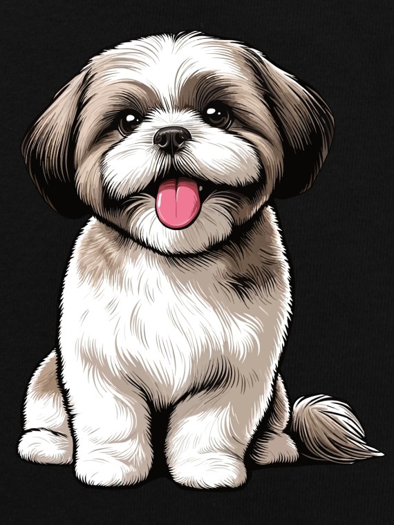 Bluza bez kaptura unisex z nadrukiem psa rasy Shih Tzu