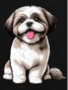 Bluza bez kaptura unisex z nadrukiem psa rasy Shih Tzu