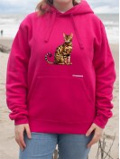 Bluza kangurka unisex z nadrukiem kota Bengalskiego