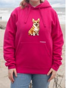 Bluza kangurka unisex z nadrukiem psa rasy Welsh Corgi Pembroke