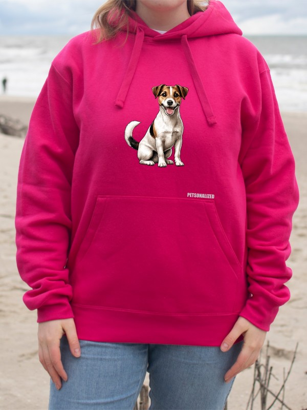 Bluza kangurka unisex z nadrukiem psa rasy Jack Russell Terrier