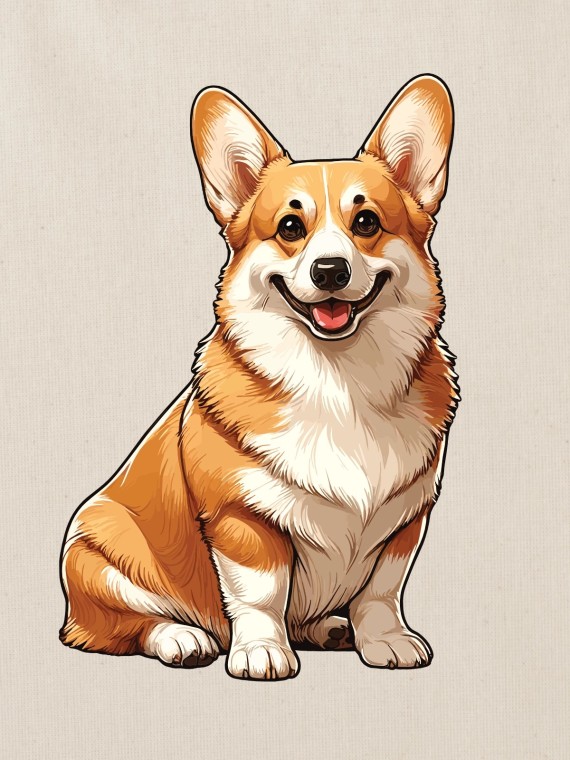 Bawełniana torba z nadrukiem psa rasy Welsh Corgi Pembroke