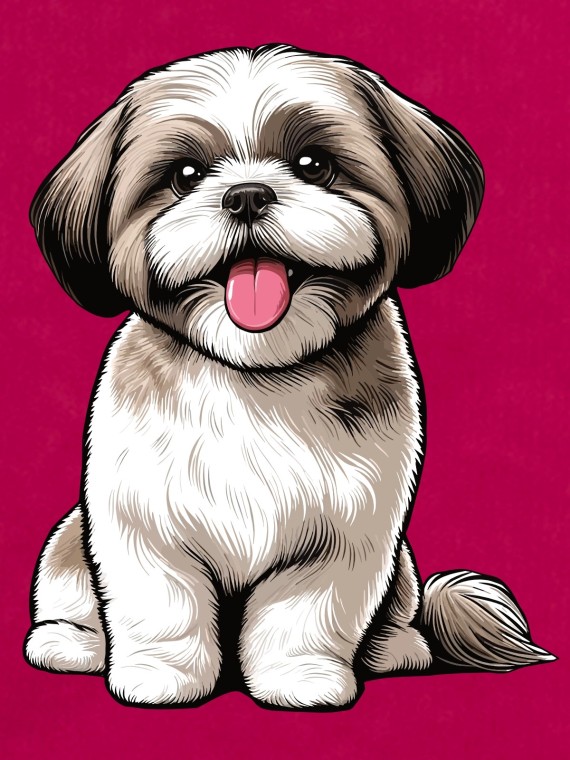 Bluza kangurka unisex z nadrukiem psa rasy Shih Tzu