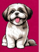 Bluza kangurka unisex z nadrukiem psa rasy Shih Tzu