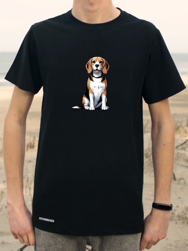 Koszulka unisex z nadrukiem psa rasy Beagle